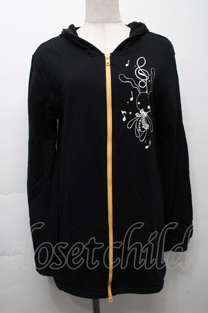 PUTUMAYO / うさ耳フードパーカー 黒 S-25-10-01-040-PT-TO-AS-ZS