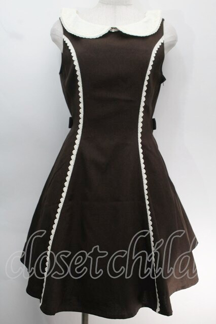 Innocent World / 付け衿付バッスルジャンパースカート ブラウン