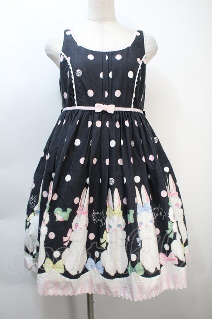 Angelicpretty 別珍 ジャンパースカート 黒 Airy Frill JSK by Angelic Pretty