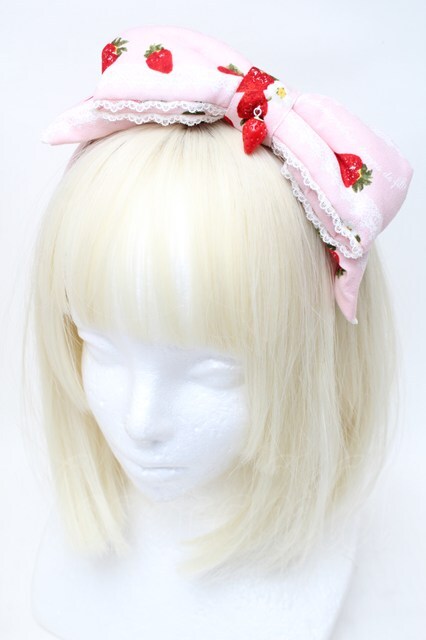 metamorphose / Strawberry harvestリボンカチューシャ ピンク S-25-11