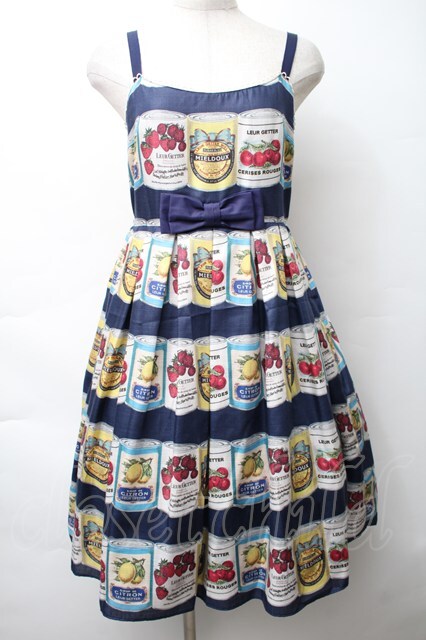 Leur Getter / フルーツラベルキャミワンピース ネイビー S-25-11-14