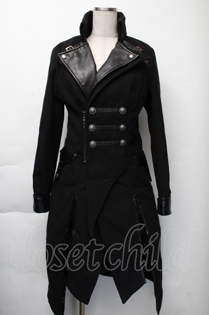 PUNK RAVE / 切替ロングジャケット 黒 S-25-11-23-1041-PU-JA-AS-ZS