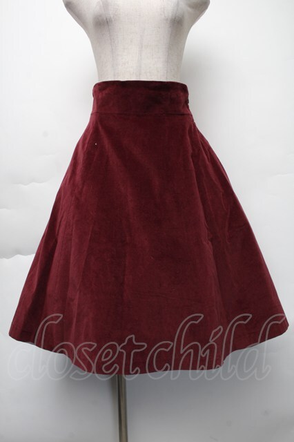 Moi-meme-Moitie / 別珍後ろ編み上げスカート(2001) 9号 ワイン S-25