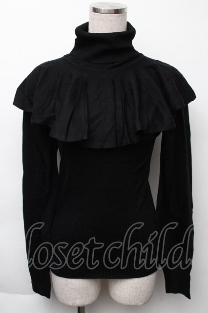 Moi-meme-Moitie / 修道女ケープカラーニット 黒 S-25-11-23-1027-MO