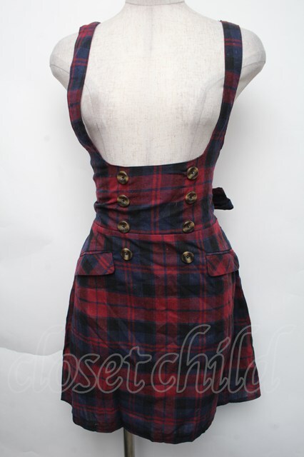 TRALALA / チェックワンピース 赤x紺 S-25-11-24-041-LO-OP-AS-ZS