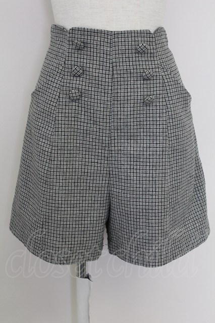 Fi.n.t / チェックハイウエストショートパンツ グレー T-25-07