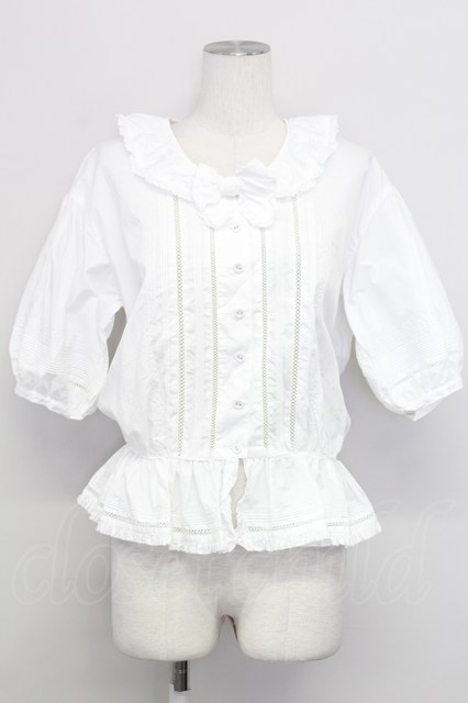 PINK HOUSE / ノーカラーフリルピンタック長袖ブラウス  ブラック T-25-02-06-024-LO-BL-SA-ZT443 PINK HOUSE / ピンタックリボンブラウス 白 T-25-08-06-003-LO