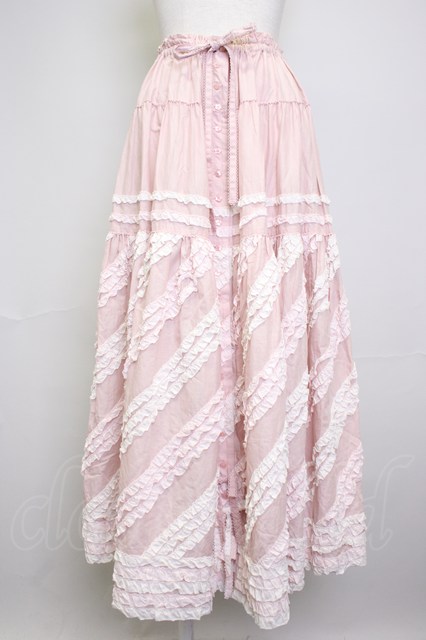 PINK HOUSE / 配色フリルローンスカート ピンク T-25-11-20-012-LO-SK