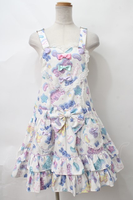 Angelic Pretty / Jelly Candy Toysハートサロペット シロ Y-24-03-12  