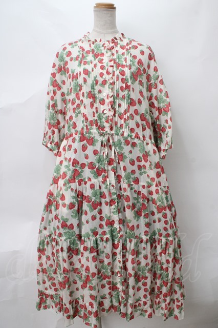 Jane Marple /Strawberry gardenティアードドレス M オフホワイト Y-24 