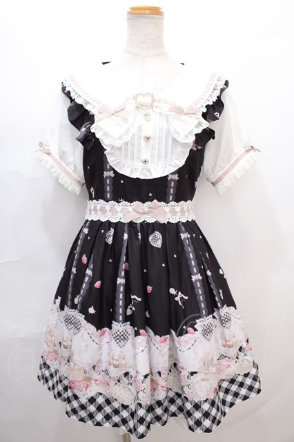 LIZ LISA / Sugary Treats Picnic柄ワンピース 0 黒 Y-24-08-01-136-LO  