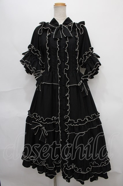 Physical Drop / スクエアフリルドレス 黒 Y-24-09-02-058-LO-OP-SZ-ZY  