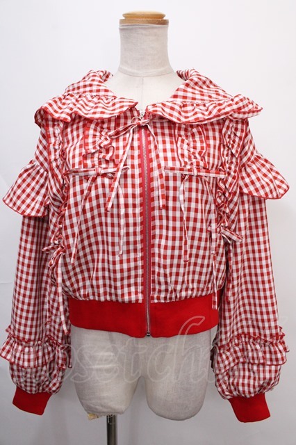 axes femme kawaii フリルフーディブルゾン 赤 フリルフーディブルゾン | kawaii | axes femme online shop