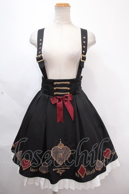 Amavel / トランプのデコレーションケーキスカート F 黒 Y-24-11-25  