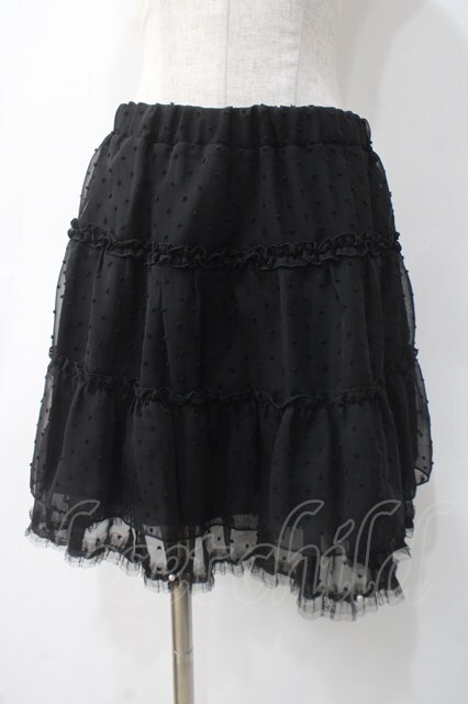 axes femme / ドットシフォンスカート M 黒 Y-25-05-10-154-AX