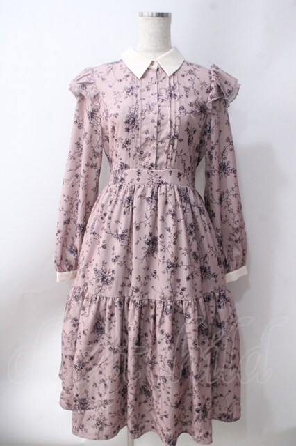 axes femme POETIQUE / トワルドジュイ風花柄ワンピース ピンク