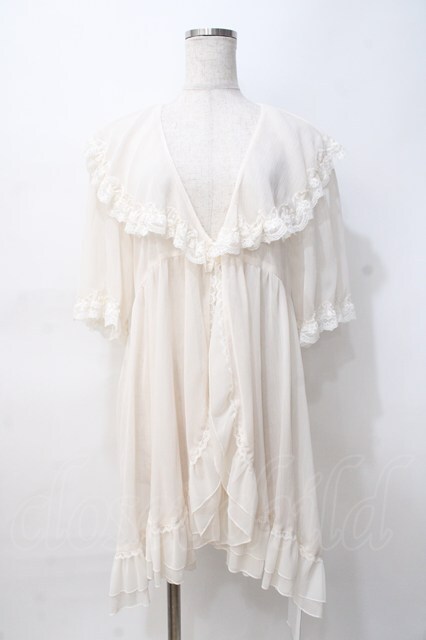 axes femme / レース×チュール楊柳ガウン F 生成り Y-25-07-29