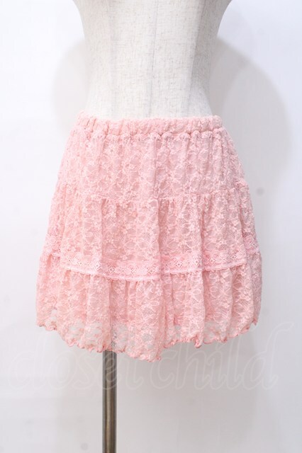 送料￥０♡LIZLISA ♡ピンクユニコーンスカート♡ LIZ LISA / 総レーススカート 0 ピンク Y-25-08-07-039-LO-SK-SZ