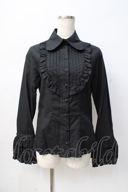 BLACK PEACE NOW * ブラウス PEACE NOW / フリルブラウス M 黒 Y-25-08-08-055-PU-BL-SZ-ZY