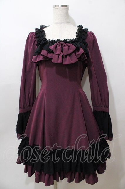 LAPIN AGILL / フローリクフリルワンピース ワイン Y-25-08-15-140-EL