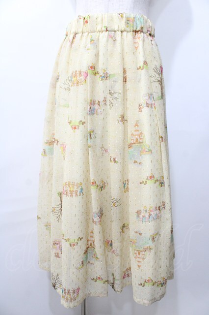 yukiemon / トゥインクルテキスタイルスカート M ベージュ Y-25