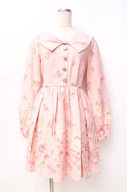 LIZLISA ワンピース LIZ LISA / BOOK柄ワンピース 0 ピンク Y-25-09-29-239-LO-OP-SZ