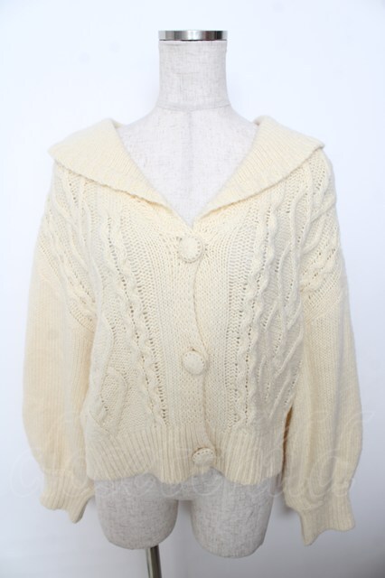 milk ミルク☆ハートケーブルカーディガン MILK / ハートケーブルカーデ 生成り Y-25-10-03-076-ML-TO-SZ