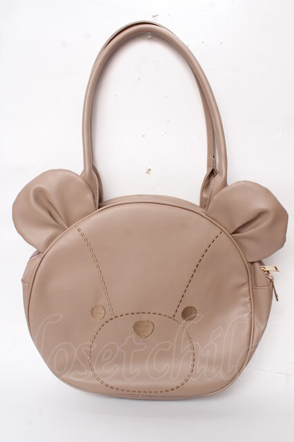 クマ顔トートバッグ ベージュ クマ型トートバッグ | kawaii -outlet- | axes femme online shop -outlet-