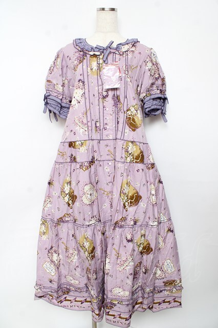 ［出品明日8/31まで］ピンクハウスフィフティバイオレッツワンピース PINK HOUSE / フィフティバイオレッツプリントワンピース F