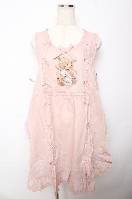 PINK HOUSE / ひな菊ロンド刺繍タブリエ F ピンク Y-25-10-15