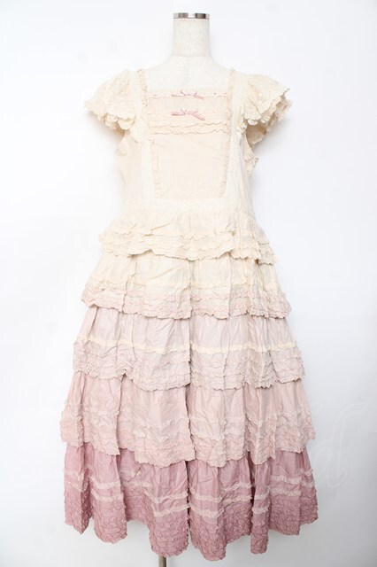 未使用タグ付き✨アットドーン　ティアード　ロングワンピース　麻100% ピンク 未使用タグ付き✨アットドーン ティアード ロングワンピース 麻100