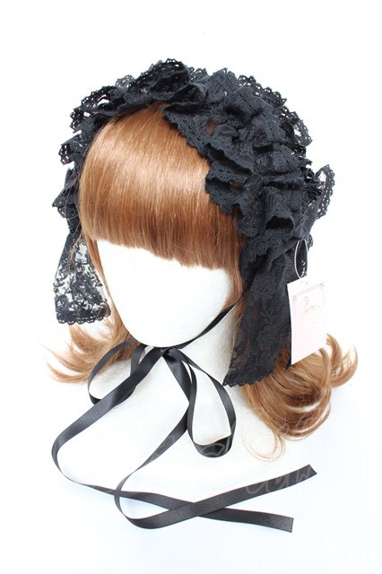 metamorphose / Fairyフリルヘッドドレス 黒 Y-25-11-05-042-ME-AC-SZ