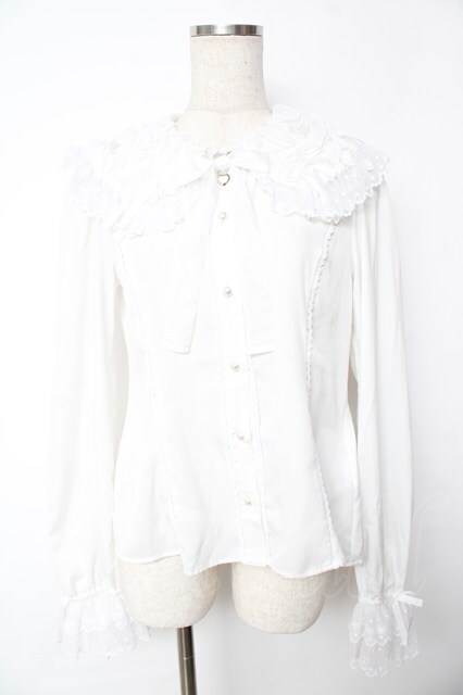 Angelic Pretty / Airy Frillブラウス 白 Y-25-11-24-045-AP-BL-SZ-ZY
