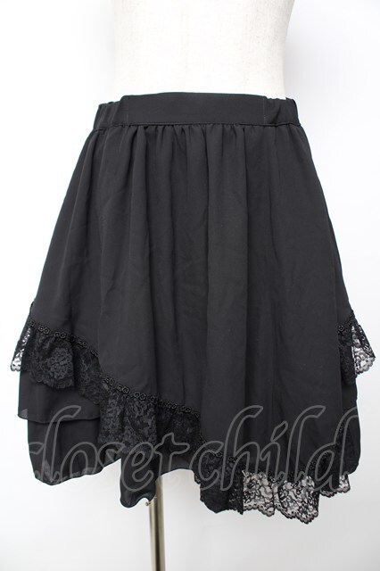 スカート miho MIHO MATSUDA / フリルスカート 黒 Y-25-12-01-134-GO-SK-SZ-ZY